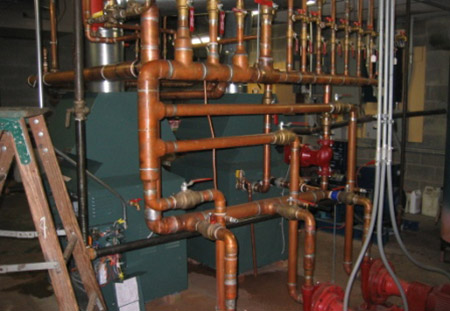 installation of boiler/hot water heating system