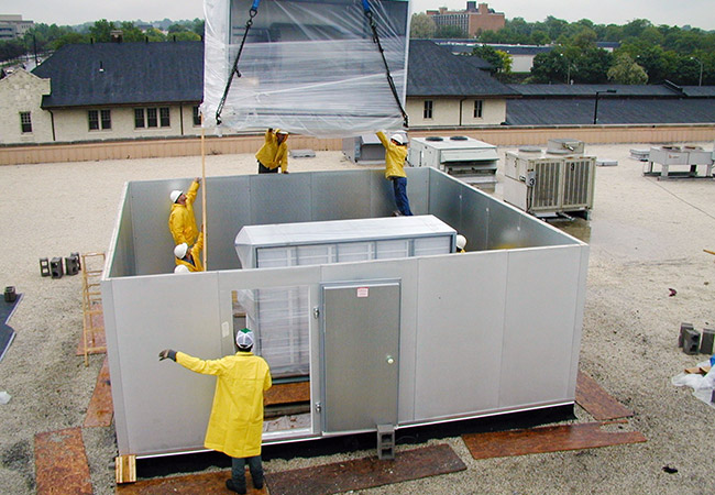installation of rooftop hvac system